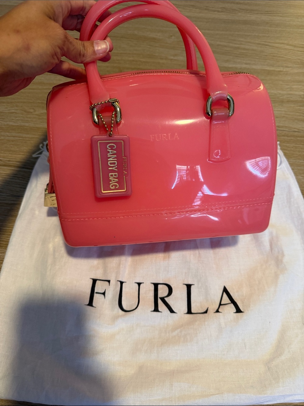 Furla Jelly Special Edition Candy Bag Satchel with Furla Lock & Dust Bag